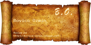 Bovics Ozmin névjegykártya